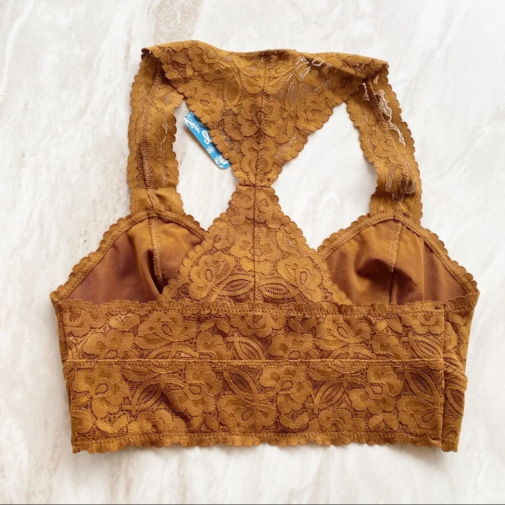 Free People Galloon Lace Racerback Bralette NWT XS